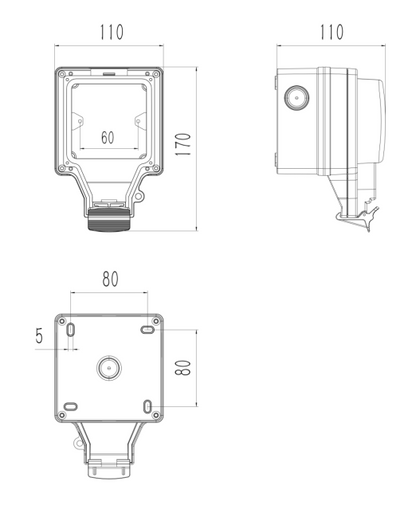 Prise Renforcée  16A IP66 Voiture électrique avec Arrêt Automatique et Indicateur LED Intégré